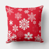 白い雪片 – カスタマイズ可能な背景色 クッション (裏面)