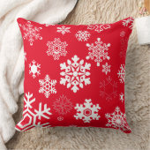 白い雪片 – カスタマイズ可能な背景色 クッション (ブランケット)