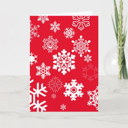 白い雪片 – カスタマイズ可能な背景色 シーズンカード (正面)