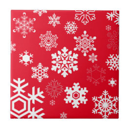 白い雪片 – カスタマイズ可能な背景色 タイル