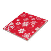 白い雪片 – カスタマイズ可能な背景色 タイル (側面)