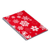 白い雪片 – カスタマイズ可能な背景色 ノートブック (右側)