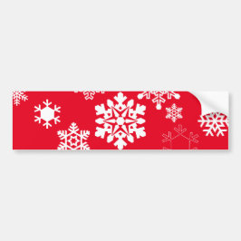 白い雪片 – カスタマイズ可能な背景色 バンパーステッカー