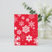 白い雪片 – カスタマイズ可能な背景色 ポストカード (スタンド正面)