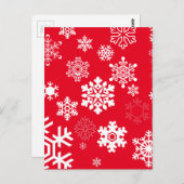 白い雪片 – カスタマイズ可能な背景色 ポストカード (正面/裏面)