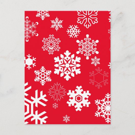 白い雪片 – カスタマイズ可能な背景色 ポストカード (正面)