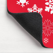 白い雪片 – カスタマイズ可能な背景色 マウスパッド (コーナー)