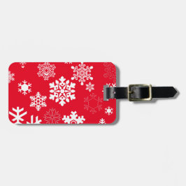 白い雪片 – カスタマイズ可能な背景色 ラゲッジタグ