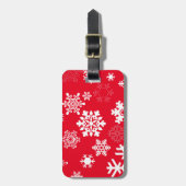 白い雪片 – カスタマイズ可能な背景色 ラゲッジタグ (正面縦)