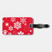白い雪片 – カスタマイズ可能な背景色 ラゲッジタグ (裏面横)