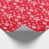 白い雪片 – カスタマイズ可能な背景色 ラッピングペーパー (角)