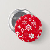 白い雪片 – カスタマイズ可能な背景色 缶バッジ (正面&裏面)