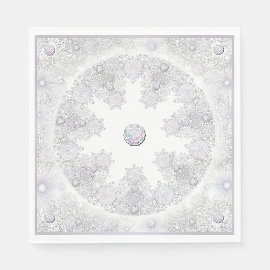 白い雪片 スタンダードランチョンナプキン (正面)