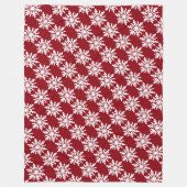 白い雪片 フリースブランケット (正面)