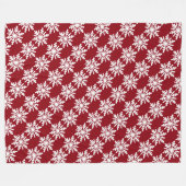 白い雪片 フリースブランケット (正面(横))