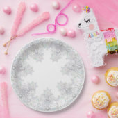 白い雪片 ペーパープレート (パーティー)