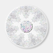 白い雪片 マグネット (正面)