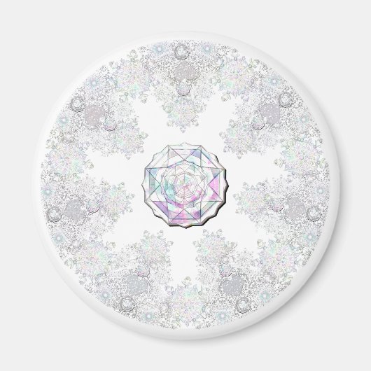 白い雪片 マグネット (正面)