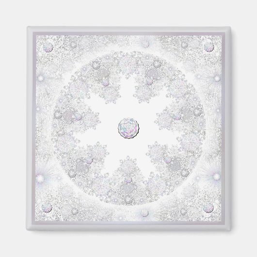 白い雪片 マグネット (正面)