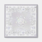 白い雪片 マグネット (正面)