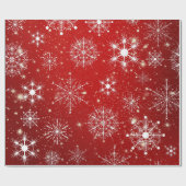 白い雪片 ラッピングペーパー (フラット)