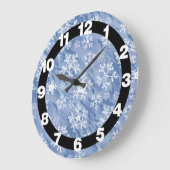 白い雪片 ラージ壁時計 (傾斜)