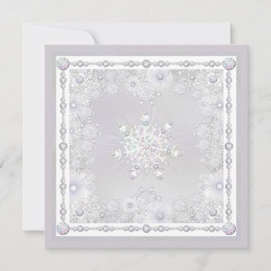 白い雪片 招待状 (正面)