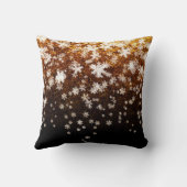 白い雪片(金ゴールド) クッション (裏面)