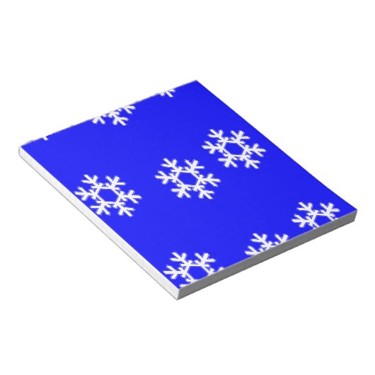 白い雪片（青） ノートパッド (アングル)