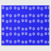 白い雪片（青） ラッピングペーパー (フラット)