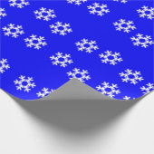 白い雪片（青） ラッピングペーパー (角)