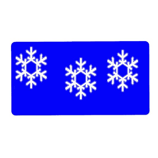 白い雪片（青） ラベル (正面)