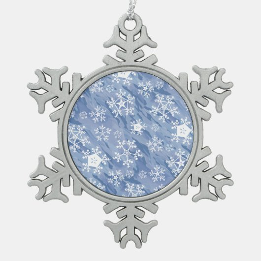 白い雪 スノーフレークピューターオーナメント (正面)