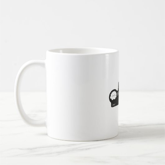 白い雲から羊とプードルへの面白い進化 コーヒーマグカップ (左)