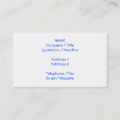 白い雲が付いている青空 名刺 (裏面)