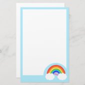 白い雲とピンクのハート 便箋 (正面/裏面)