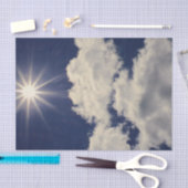 白い雲と青い空と美しい太陽 薄葉紙 (クラフト)
