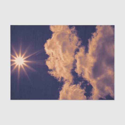 白い雲と青い空に美しい夕焼け 薄葉紙 (正面)