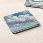 白い雲と青澄んい空 コースター (左側)
