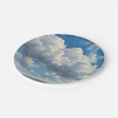 白い雲と青澄んい空 ペーパープレート (アングル)
