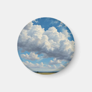 白い雲と青澄んい空 マグネット