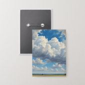 白い雲と青澄んい空 缶バッジ (正面/裏面)