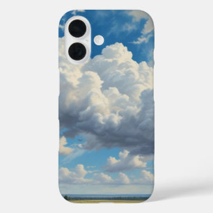 白い雲と青澄んい空 iPhone 16ケース