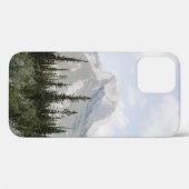白い雲の下の山の近くの緑の松 Case-Mate iPhoneケース (裏面 (横))