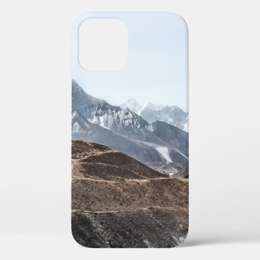 白い雲の下の山の風景写真 Case-Mate iPhoneケース (裏面)