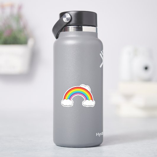 白い雲の虹 シール (HydroFlask)