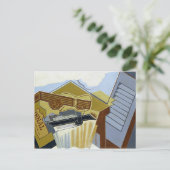 白い雲を持つ静物詩 ポストカード (スタンド正面)