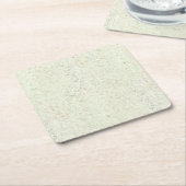 白い霧のコルクの木製の穀物の一見 スクエアペーパーコースター (アングル)