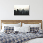 白い霧の中の濃い緑 キャンバスプリント (インサイチュ (寝室))