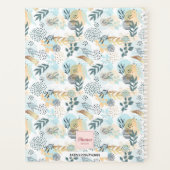 白い青い金ゴールドの葉モノグラム2026 プランナー手帳 (裏面)